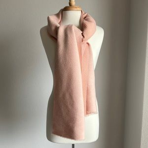 Lands’ End Pink Pleated Ribbed Scarf Pale Pink Long Scarf